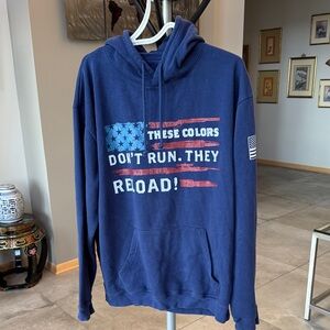 Buck Wear Navy blue hoodie with hunting graphic design men’s XL